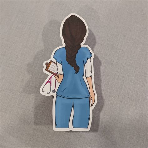 Nurse in Scrubs Vinyl Sticker, Nursing Sticker, Healthcare Decal, Scrub Sticker, Waterproof ...