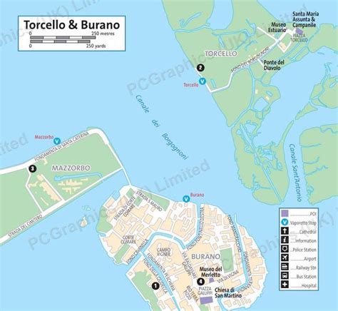 Map of Burano & Torcello produced by PCGraphics. See more of our maps on our website http://www ...