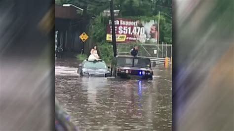 New Jersey police rescue bride from rising flood waters | Fox News Video