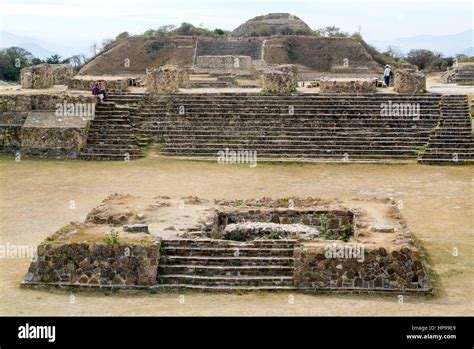 Monte Alban, Mexico - 12 January 2009: Mayan city ruins in Monte Alban ...