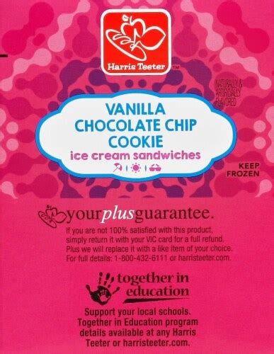 Harris Teeter™ Vanilla Chocolate Chip Cookie Ice Cream Sandwiches, 6 ct ...