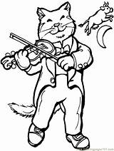 Cat And Fiddle Coloring Page Pages sketch template