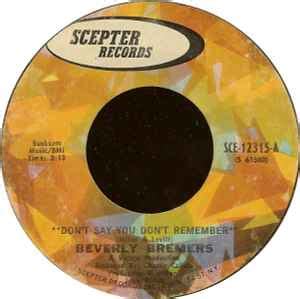 Beverly Bremers – Don't Say You Don't Remember (1971, Vinyl) - Discogs