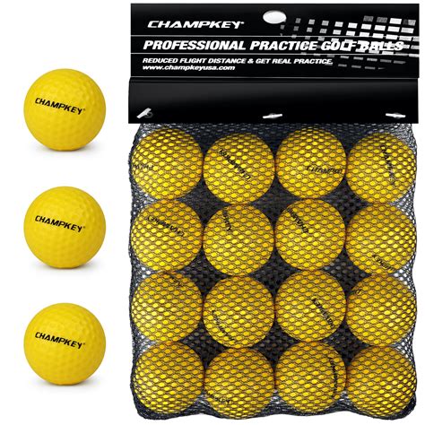 Champkey Practice Foam Golf Balls 16 Pack | Limited Flight Golf Balls | True Spin and Feel ...