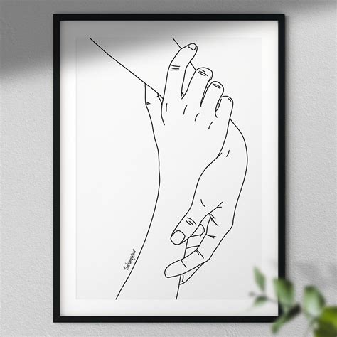 Hold My Hand Wall Art Art Print Drawn Hands | Etsy