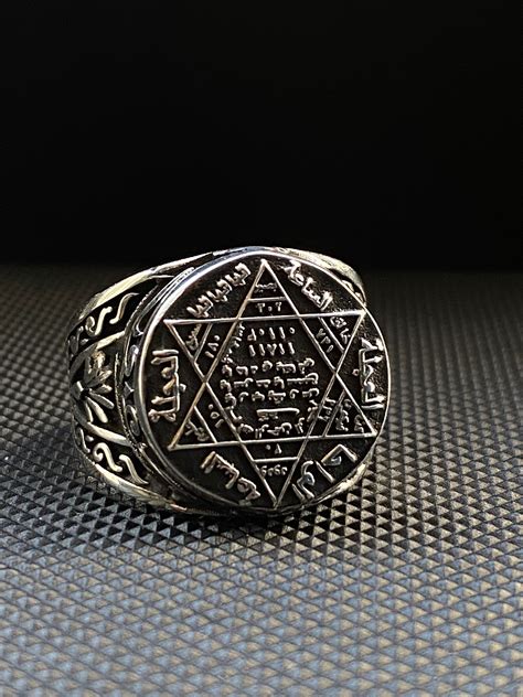 Seal of Solomon Ring, Men's Ring of Solomon, Seal of Solomon, Ring of Star of Solomon, Star of ...