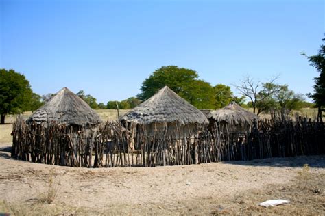 Traditional homes in Botswana