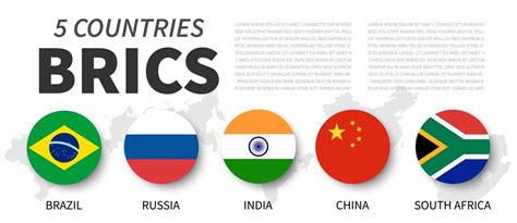 BRICS . Association of 5 countries . Flat simple circle flag design ...