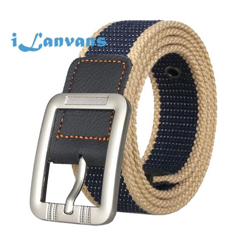 Waist Belt Canvas Woven Webbing Belt for Jeans Web Belt for Men and Women-in Men's Belts from ...