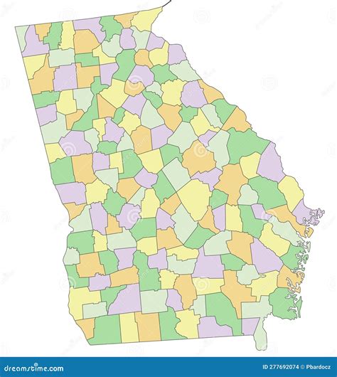 Georgia - Detailed Country Outline And Location On World Map. Vector ...