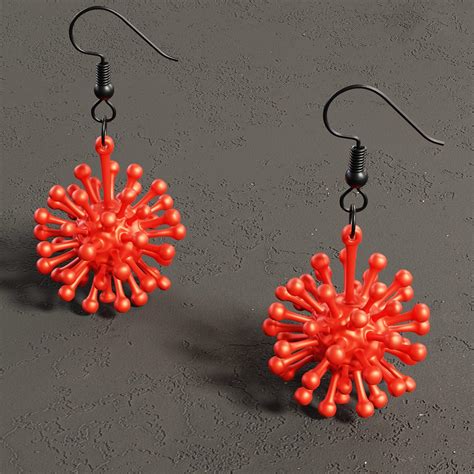 Coronavirus Earrings - 3D Print Model by Vitamin