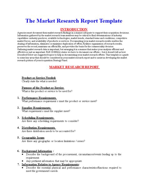 Market Research Report Format | Templates At in Research Report Sample ...