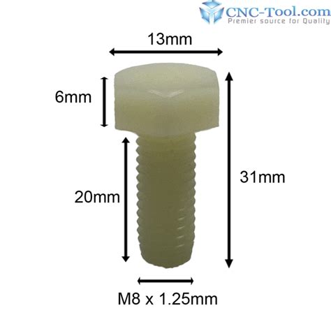 CNC Spoilboard Hold Down Bolts/Screws 20mm - CNC-Tool.com