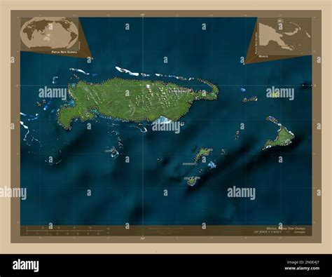 Manus, province of Papua New Guinea. Low resolution satellite map ...