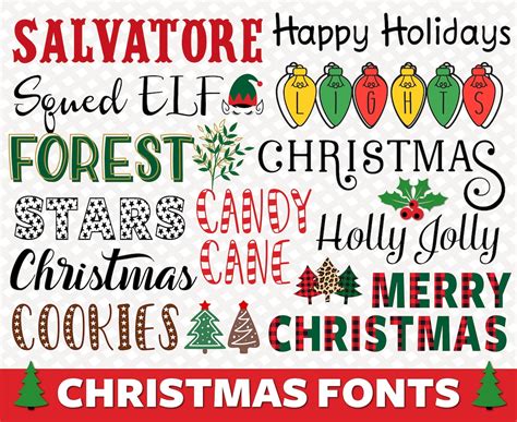 Bundle Christmas Fonts TTF SVG PNG Christmas Fonts for Cricut Christmas Script Christmas Font ...