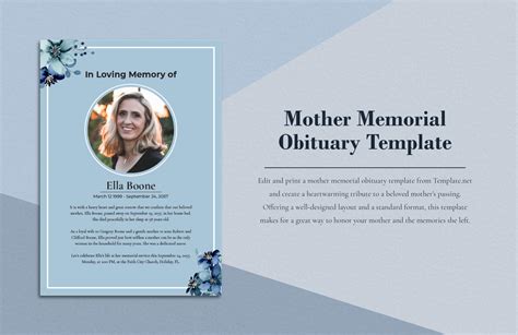 FREE FREE Obituary Card & Examples Templates - Download in Word, Google Docs, PDF, Illustrator ...