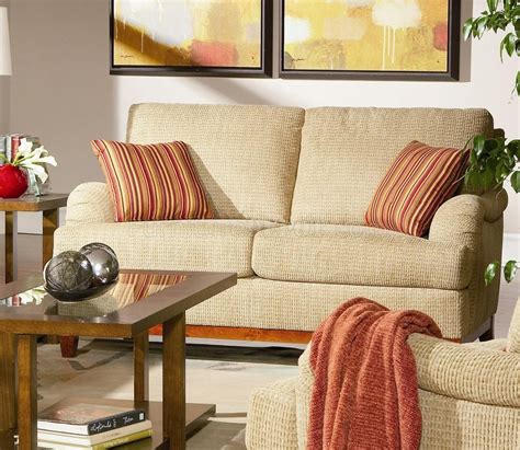 Cream Chenille Fabric Contemporary Living Room Sofa w/Options