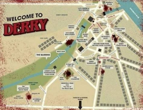 Official map of Derry Maine | Derry, Map, Stephen king