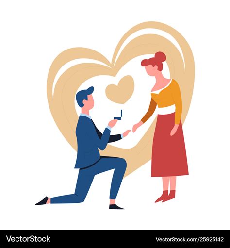 Engagement or romantic proposal couple man and Vector Image