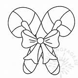 Candy canes With Bow template – Coloring Page sketch template