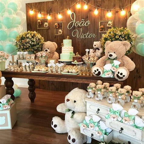 Raquel Saunders 🇧🇷.🇺🇸 on Instagram: “Decoracao super Fofa . 💚💚💚 . Imagem @festejarcomam… | Bear ...