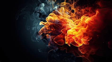 Premium AI Image | A fire and smoke background with a black background