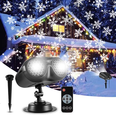 Amazon.com: ALOVECO Christmas Snowflake Projector Lights, Double-head ...