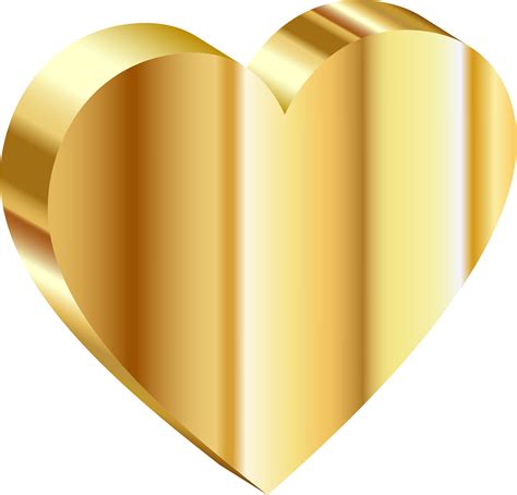 Gold Heart PNG Image | 3d heart, Heart of gold, Heart pictures