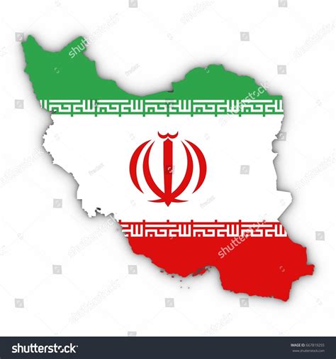 Iran Map Outline Iranian Flag On Stock Illustration 667819255 ...