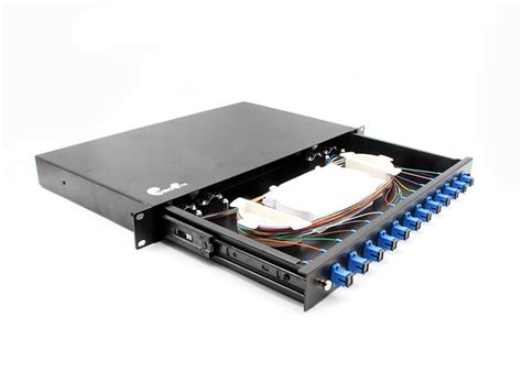 12 Ports LC SM Optical Distribution Frame , Sliding Drawer Fiber Patch ...