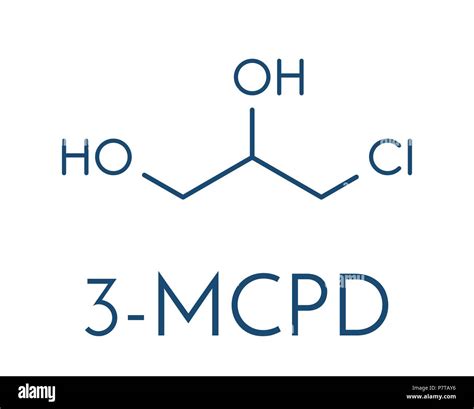 3-MCPD alimentos cancerígenos subproducto molécula. Ácido clorhídrico producida cuando se añade ...