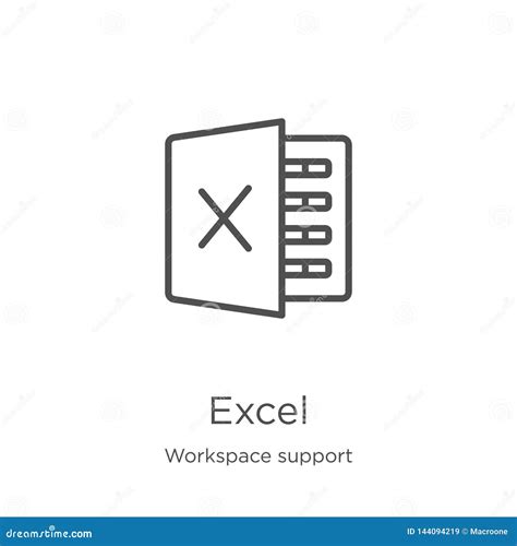 Excel Icon Vector from Workspace Support Collection. Thin Line Excel Outline Icon Vector ...