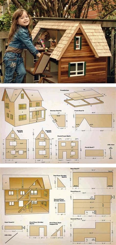 Doll House Plans - Wooden Toy Plans and Projects | WoodArchivist.com | Doll house plans, Wooden ...