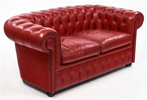 Vintage English Red Chesterfield Sofa at 1stDibs