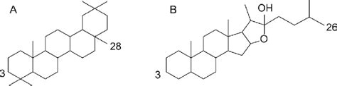 Structures of (A) triterpenoid and (B) steroidal saponins [8]. | Download Scientific Diagram