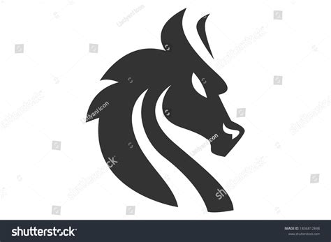 Dragon Head Silhouette Design Vector Stock Vector (Royalty Free ...