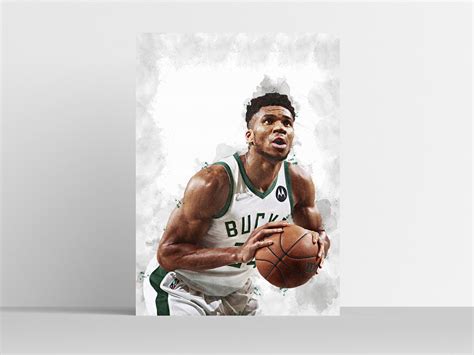 Giannis Antetokounmpo Sport Poster Basketball Player Poster Digital Art ...