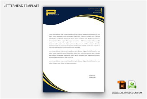 Download Free Corporate Letterhead Template Vector & Cdr