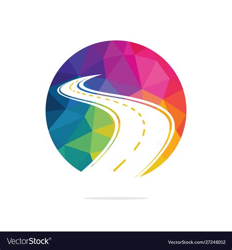 Creative road journey logo design Royalty Free Vector Image