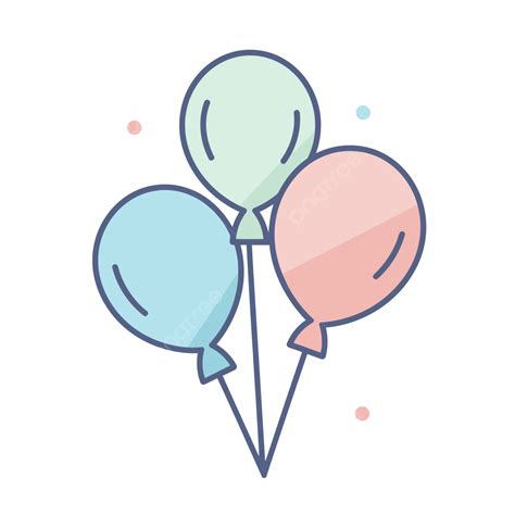 Birthday Balloon Icon In Line Style Vector, Ballons, Lineal Icon, Flat ...