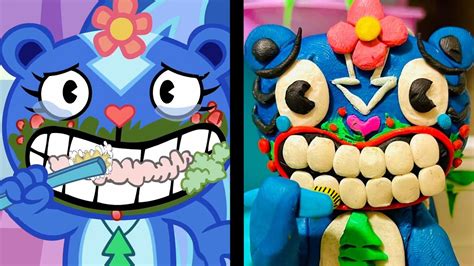 HAPPY TREE FRIENDS FROM CLAY. Wishy Washy. Full Episode. Plasticine ...