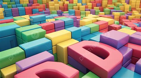3d Rendering Of Colorful Alphabet Blocks In A Kid S Play Area ...