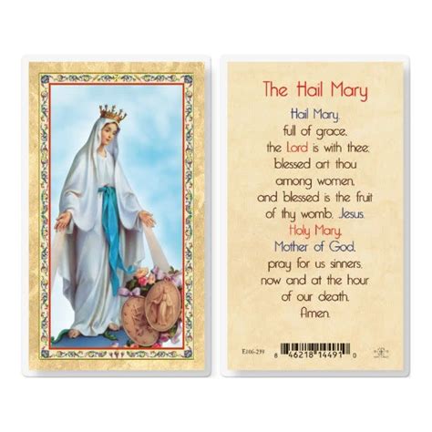 Hail Mary Prayer Card - The Cathedral Bookstore