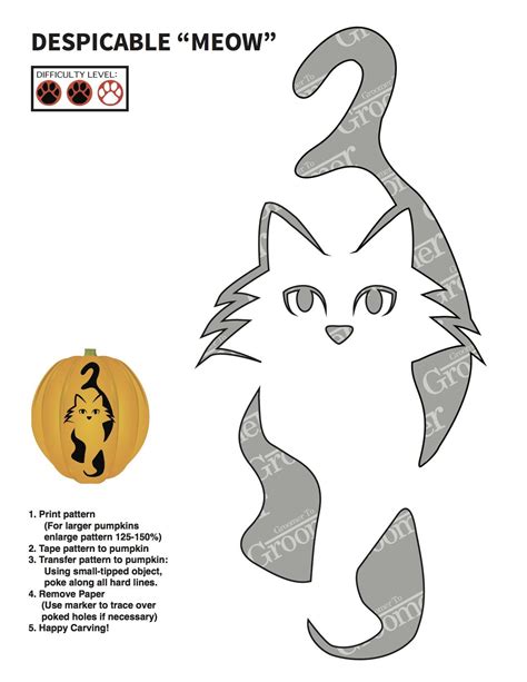 Cat (Pumpkin Stencil - Pumpkin Pattern - Pumpkin Template - Jack-o ...