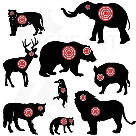 Animals Silhouette Shooting Target Clipart pack with 10 | Etsy