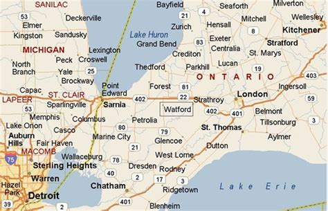 Watford, Ontario area map & More