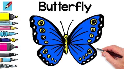 How to draw a butterfly real easy for kids and beginners - YouTube