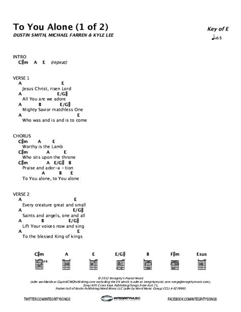 To You Alone Chords PDF (Dustin Smith) - PraiseCharts