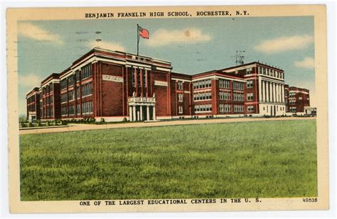 Vintage Postcard Benjamin Franklin High School Rochester, NY Linen Posted 1949 - Topographical ...