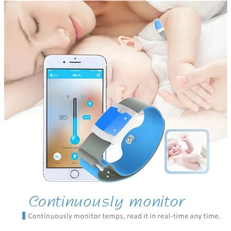 Bluetooth 4.0 Remote Children Wearable Electronic Thermometer Smart Body Infant Temperature ...